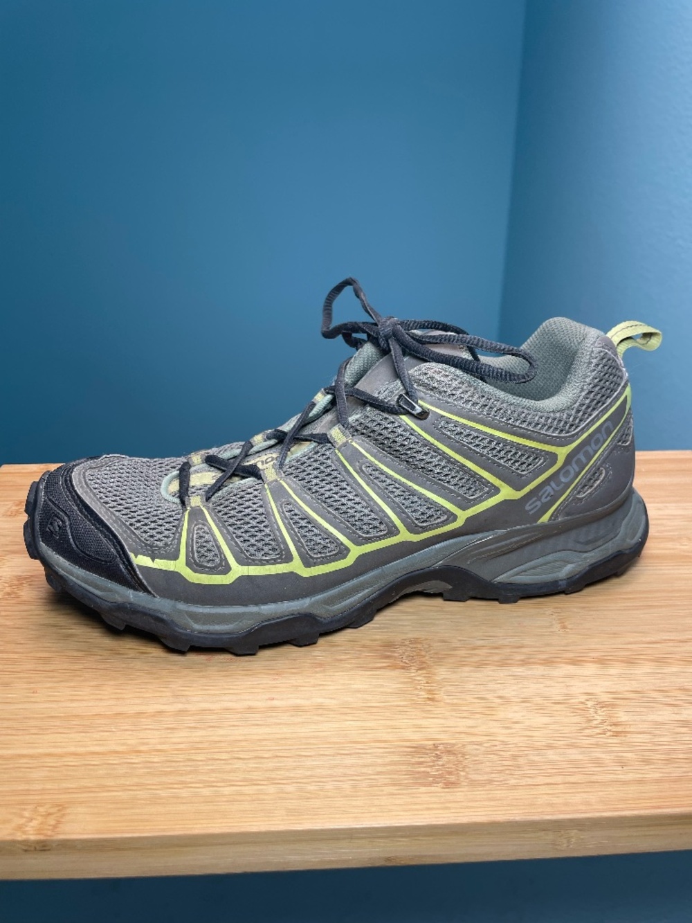 Salomon X Ultra Men's Trail Hiking Shoes Low Hiking Contagrip Grey Green 8.5